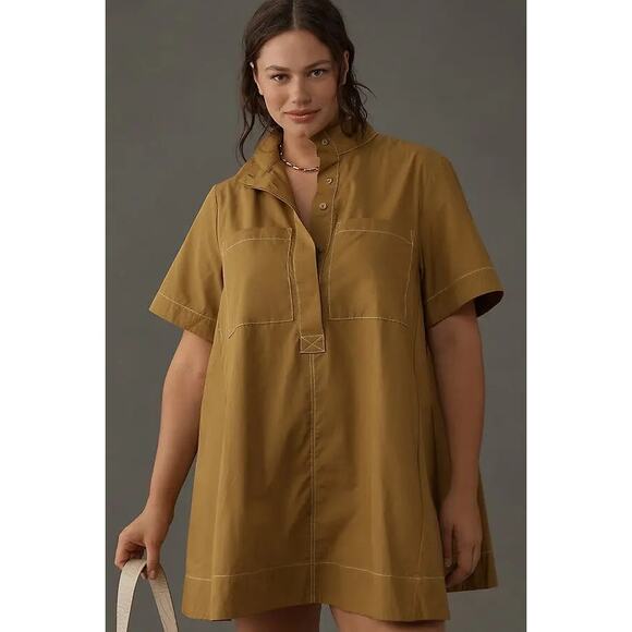 linen white shift dress White Linen Midi Shirt Dress main image 0